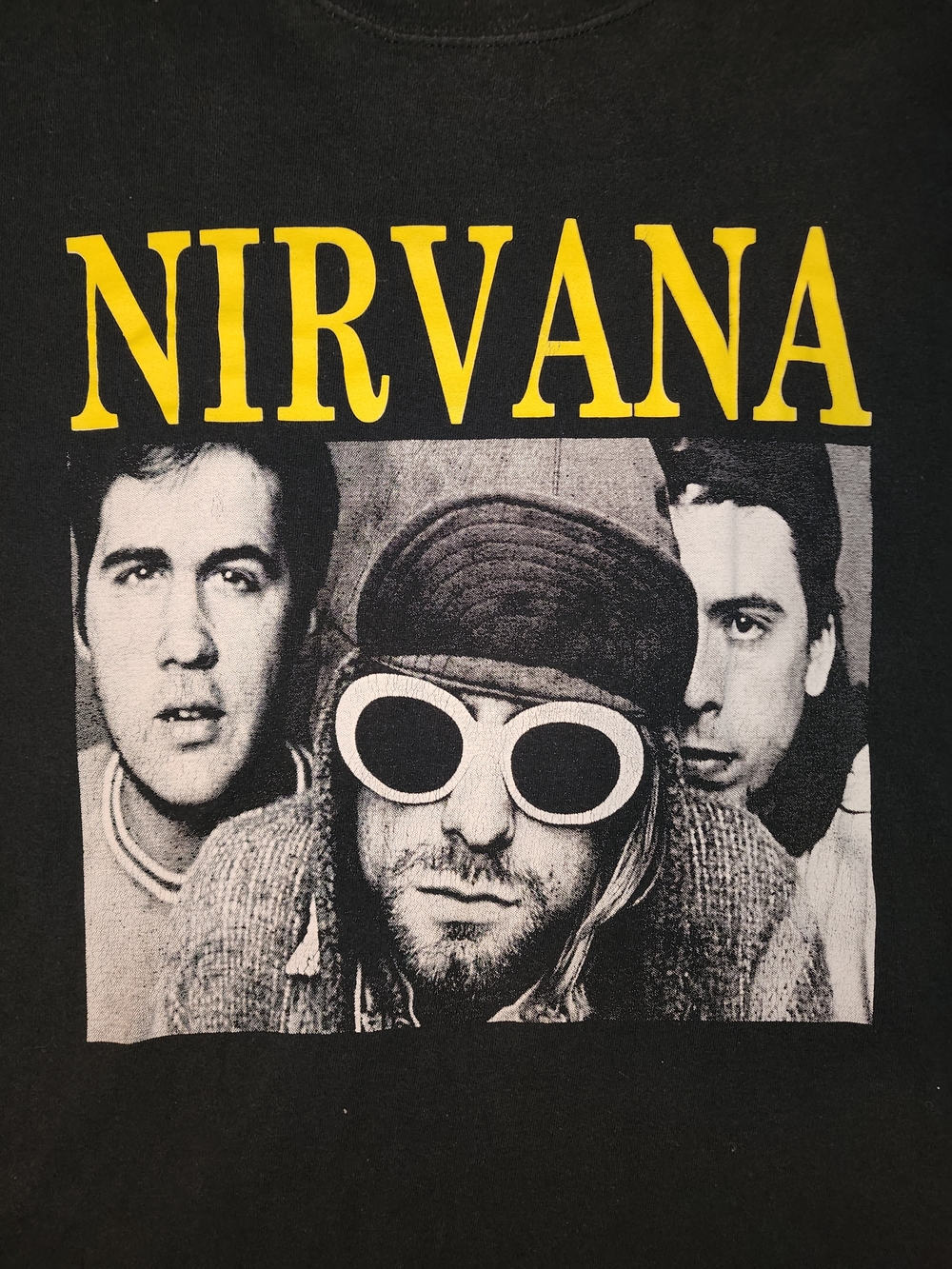 Gildan Black Nirvana Band Tee with Yellow Logo